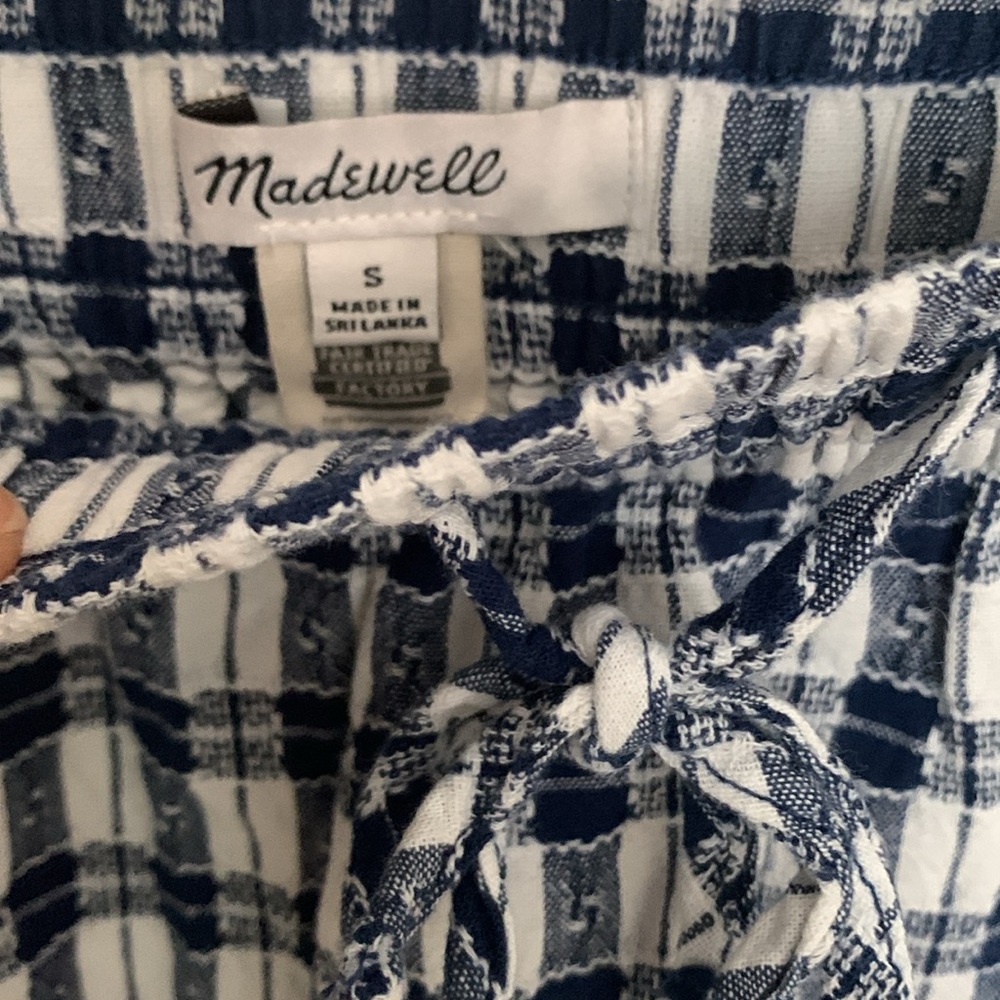 Madewell Gingham Cottage core Mini check mini skirt blue white small - Picture 7 of 8